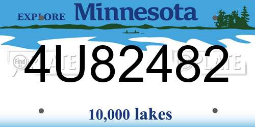 4U82482 Minnesota License Plate