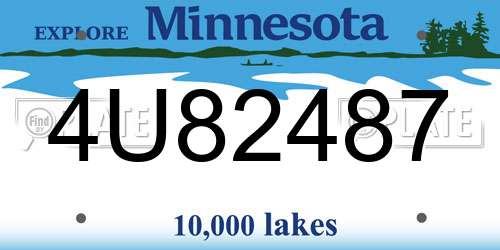 4U82487 Minnesota License Plate