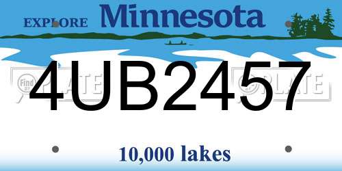 4UB2457 Minnesota License Plate