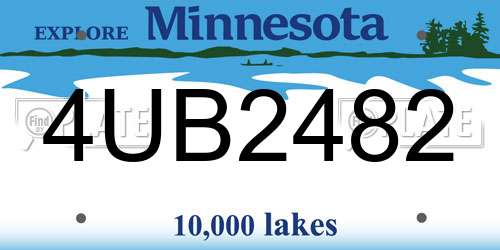 4UB2482 Minnesota License Plate