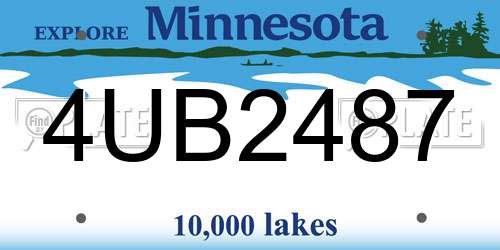 4UB2487 Minnesota License Plate