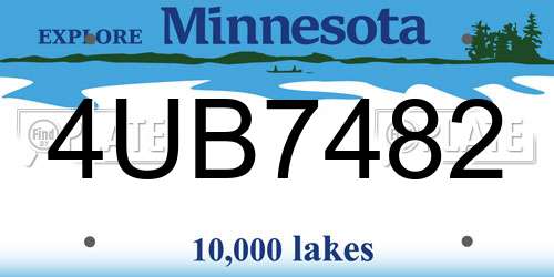 4UB7482 Minnesota License Plate