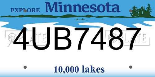 4UB7487 Minnesota License Plate
