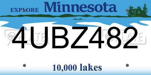 4UBZ482 Minnesota License Plate