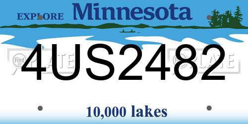 4US2482 Minnesota License Plate