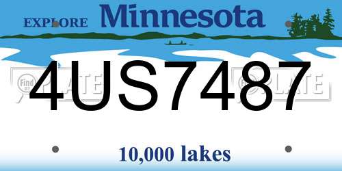 4US7487 Minnesota License Plate