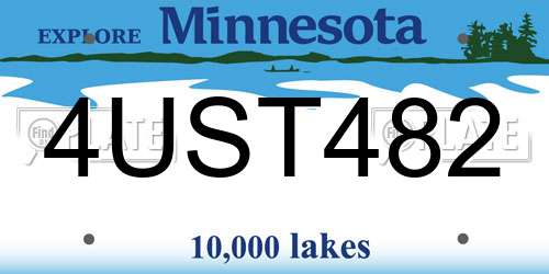 4UST482 Minnesota License Plate