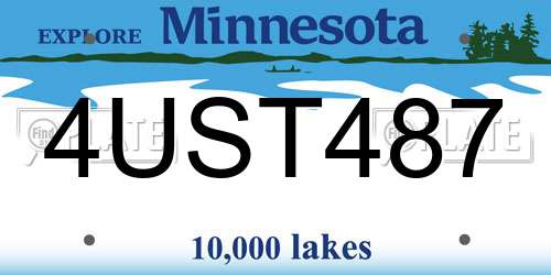4UST487 Minnesota License Plate