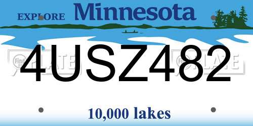 4USZ482 Minnesota License Plate