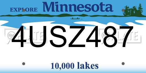 4USZ487 Minnesota License Plate