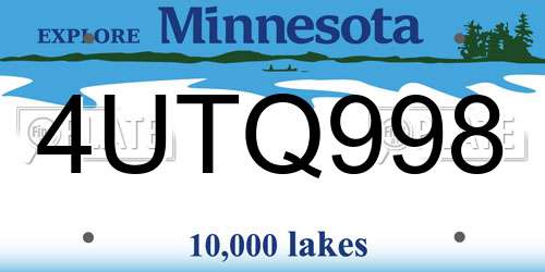 4UTQ998 Minnesota License Plate