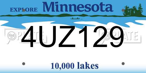 4UZ129 Minnesota License Plate