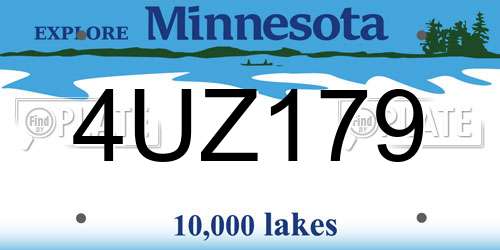 4UZ179 Minnesota License Plate