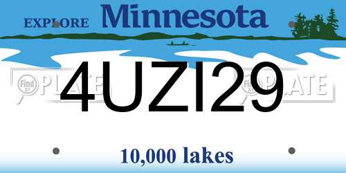 4UZI29 Minnesota License Plate