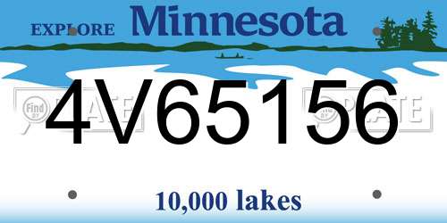 4V65156 Minnesota License Plate