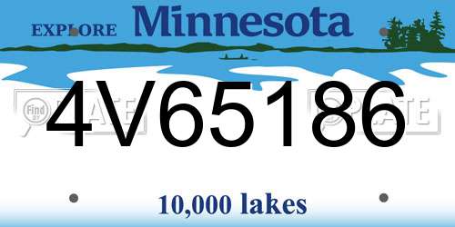 4V65186 Minnesota License Plate