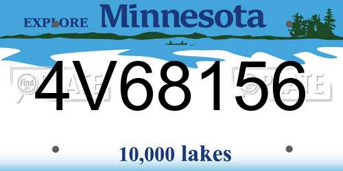4V68156 Minnesota License Plate