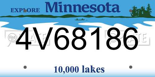 4V68186 Minnesota License Plate