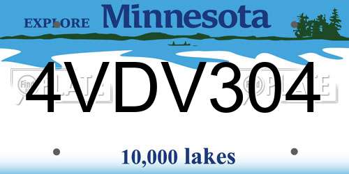 4VDV304 Minnesota License Plate