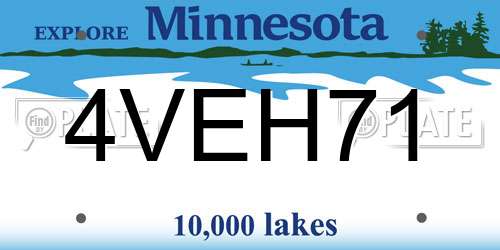 4VEH71 Minnesota License Plate