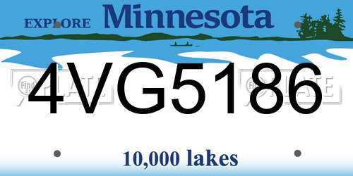 4VG5186 Minnesota License Plate