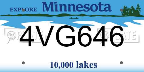 4VG646 Minnesota License Plate