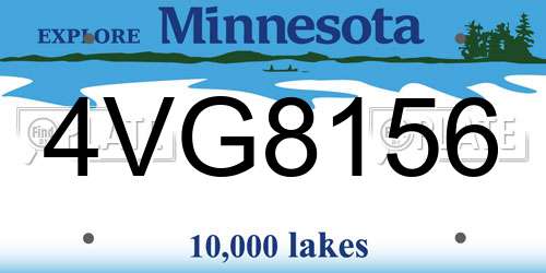 4VG8156 Minnesota License Plate