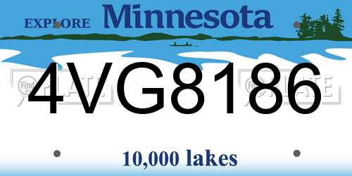 4VG8186 Minnesota License Plate