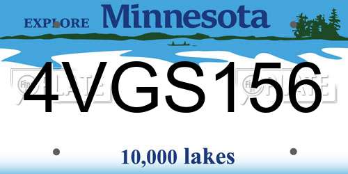 4VGS156 Minnesota License Plate