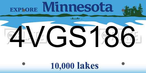4VGS186 Minnesota License Plate