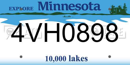 4VH0898 Minnesota License Plate