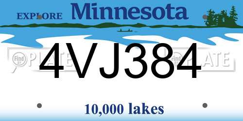 4VJ384 Minnesota License Plate