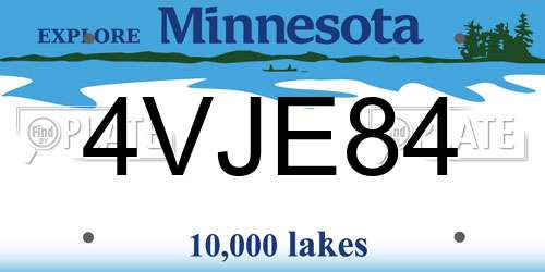 4VJE84 Minnesota License Plate