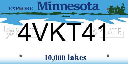 4VKT41 Minnesota License Plate