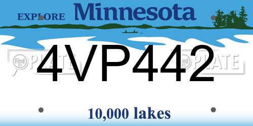 4VP442 Minnesota License Plate
