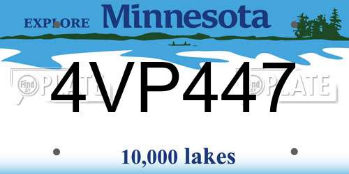 4VP447 Minnesota License Plate