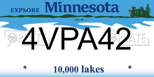 4VPA42 Minnesota License Plate