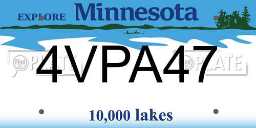 4VPA47 Minnesota License Plate