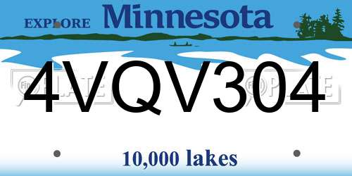 4VQV304 Minnesota License Plate