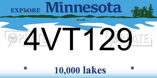 4VT129 Minnesota License Plate
