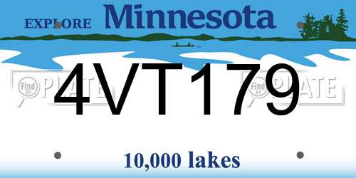 4VT179 Minnesota License Plate