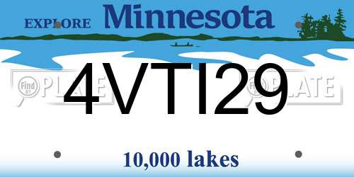 4VTI29 Minnesota License Plate