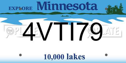 4VTI79 Minnesota License Plate