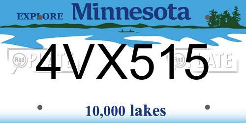 4VX515 Minnesota License Plate