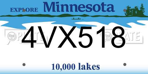 4VX518 Minnesota License Plate