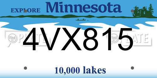 4VX815 Minnesota License Plate