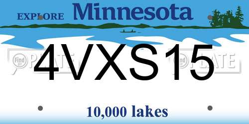 4VXS15 Minnesota License Plate