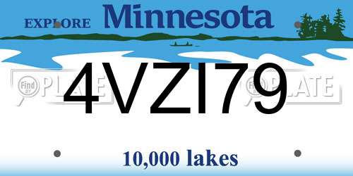 4VZI79 Minnesota License Plate