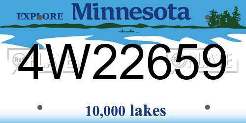 4W22659 Minnesota License Plate