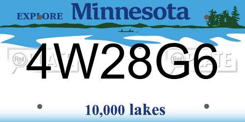 4W28G6 Minnesota License Plate